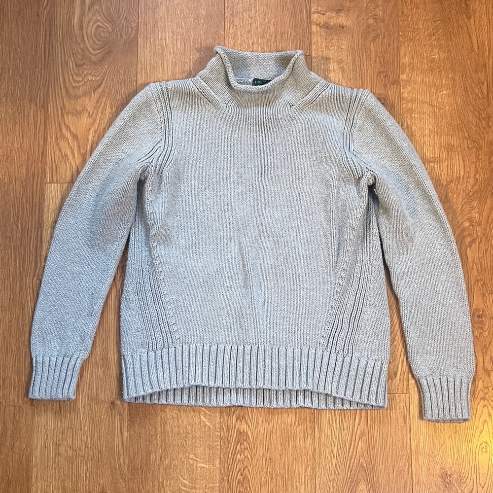 J. Crew Light Gray Turtleneck Sweater Size M